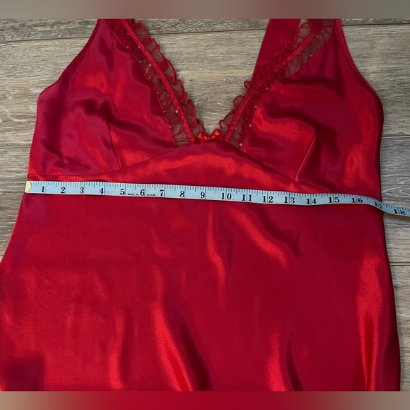 Vintage California Dynasty Elegant Red Satin Slip Maxi Dress/Nightgown  Size M - Picture 8 of 12